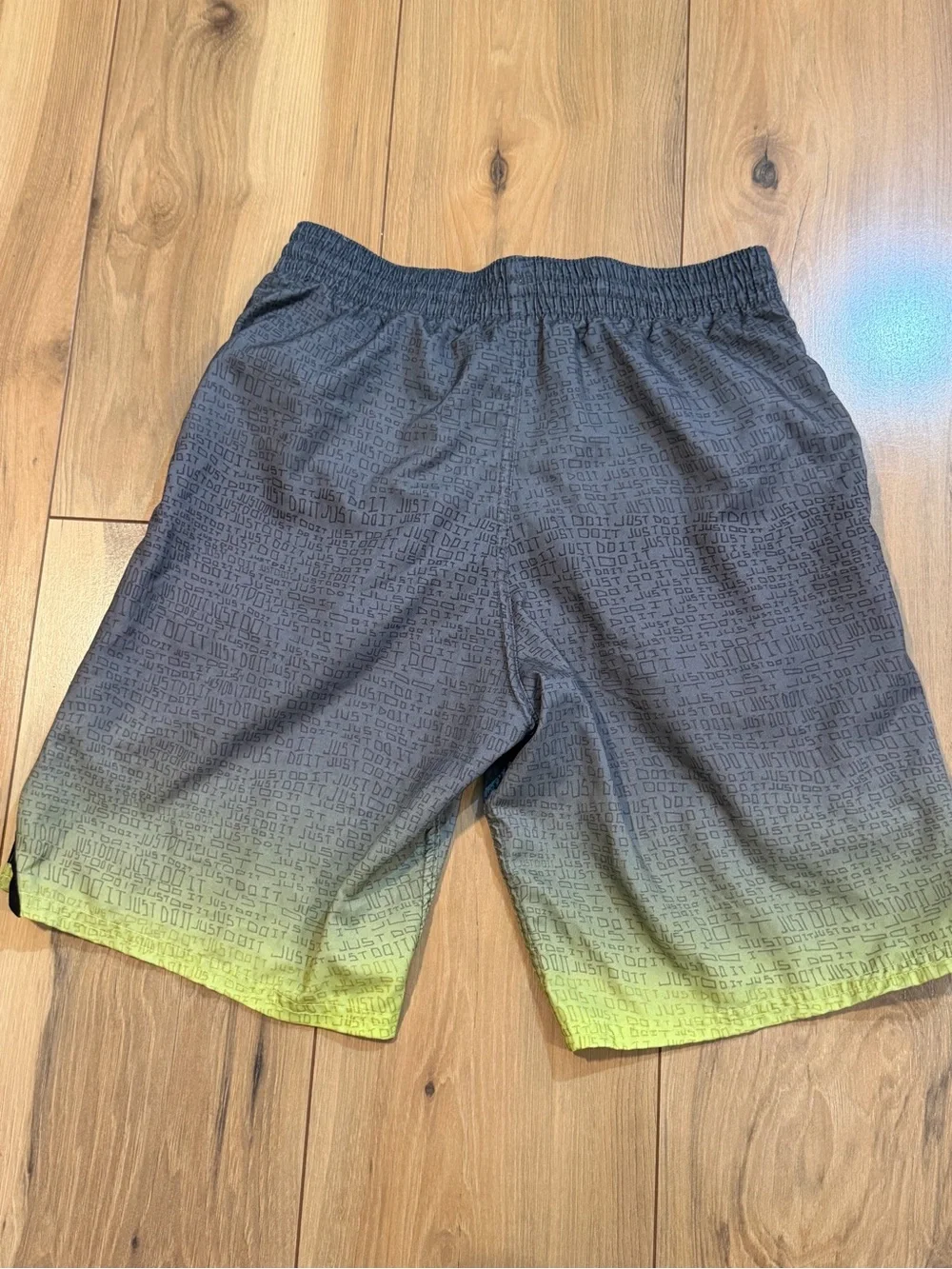 Nike Men’s Gray to Neon Yellow Gradient Swim Shorts